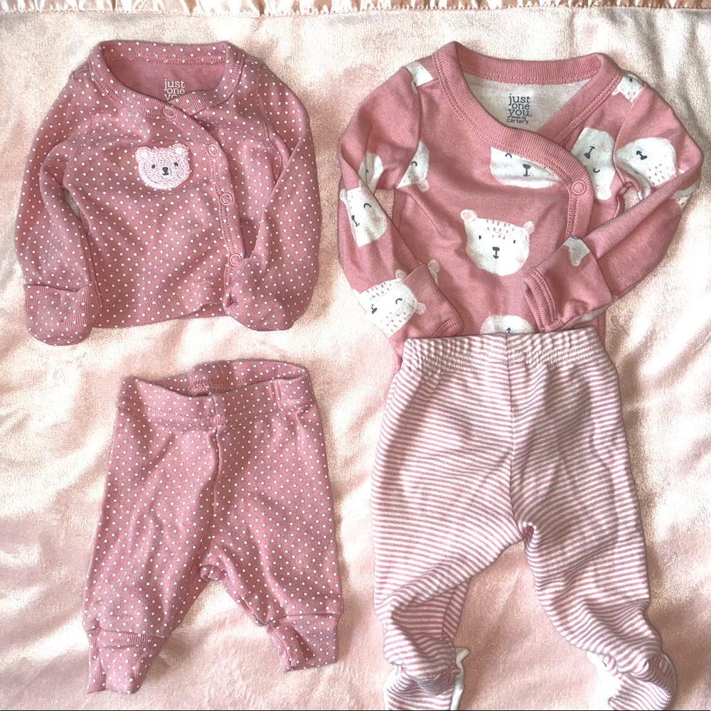 Two sets of premie outfits